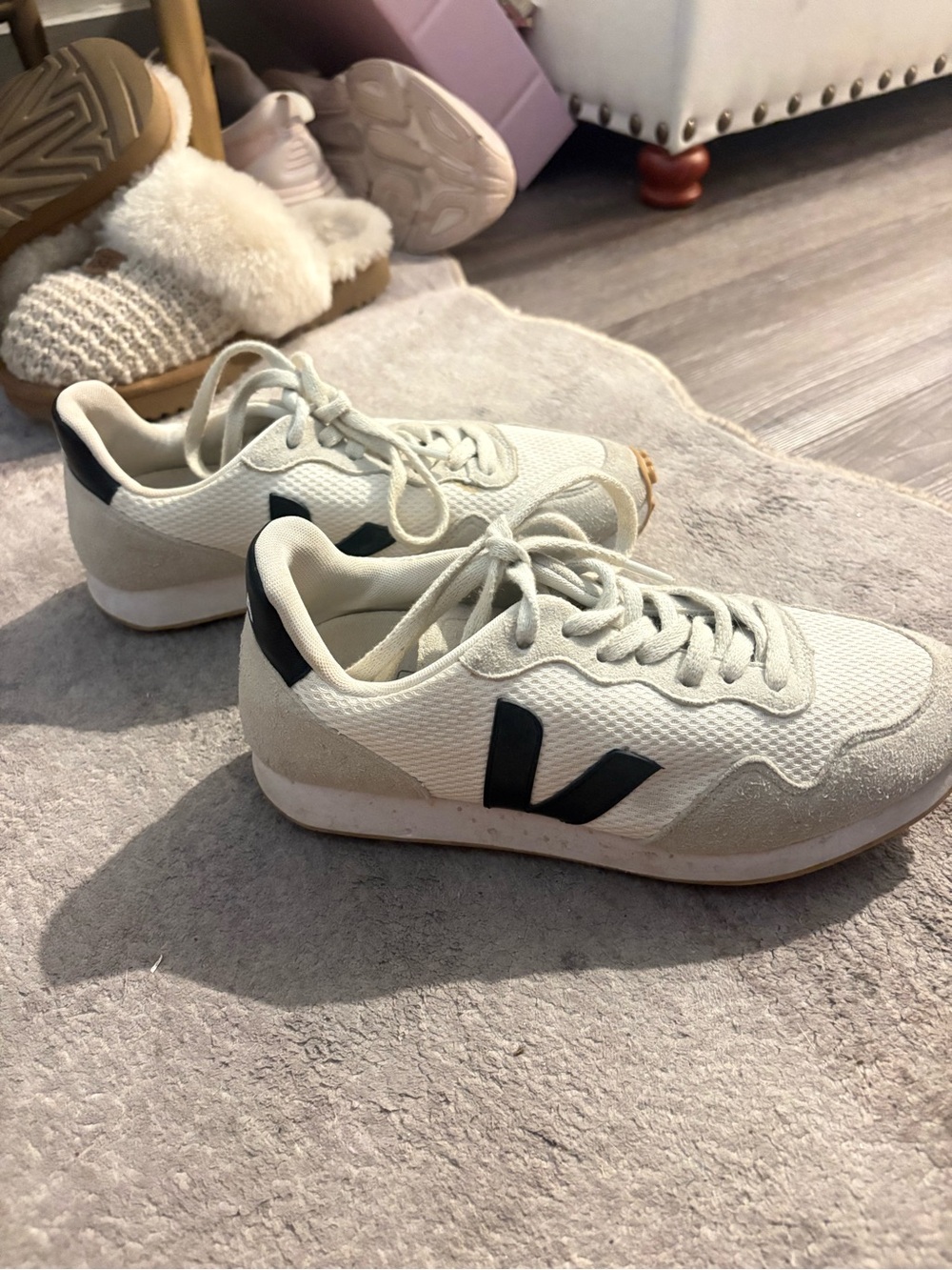 Veja Women’s Sneakers in Cream and Black